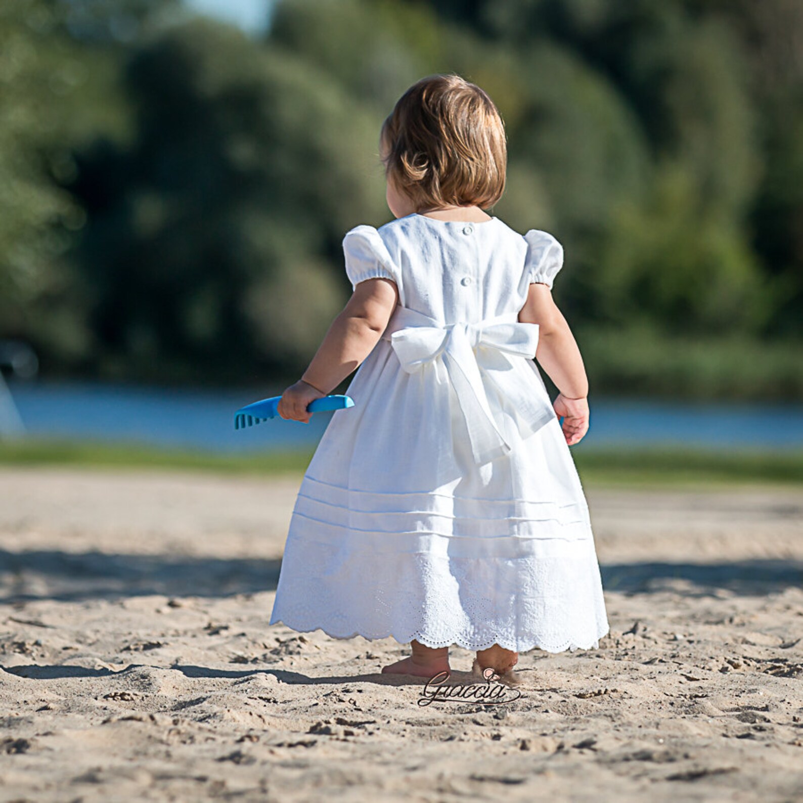 Baby Girl White Dress Baptism Dress Christening Linen Dress Etsy