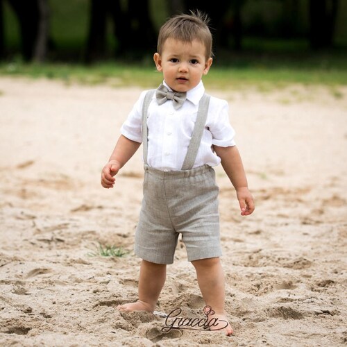 Baby Boy Beige Linen Suit Rustic Page Boy Outfit Beige Newsboy Etsy