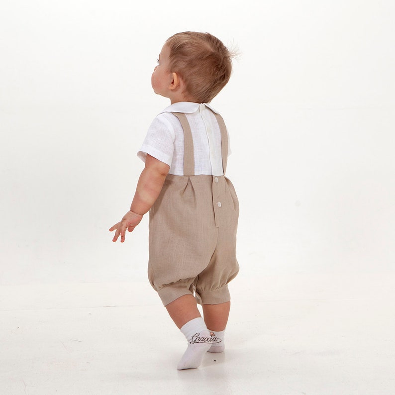Baby boy beige romper newsboy hat Baptism outfit Wedding ring Etsy