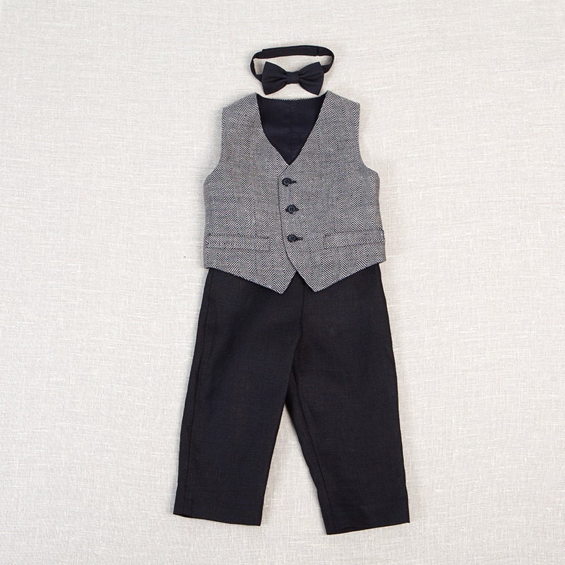 Ring bearer outfit Baby boy linen suit Boy wedding formal wear | Etsy