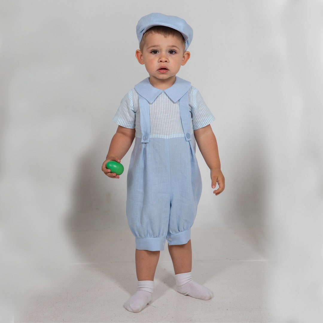 Baby Boy light blue romper Agustin