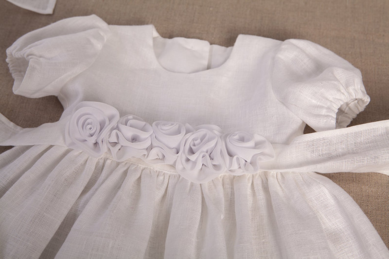 Baby girl white dress Baptism linen dress bloomers Toddler Etsy