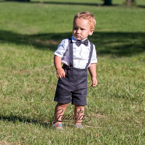 Toddler Shorts Suit Boys Linen Outfit Ring Bearer Suit Vest Etsy Canada