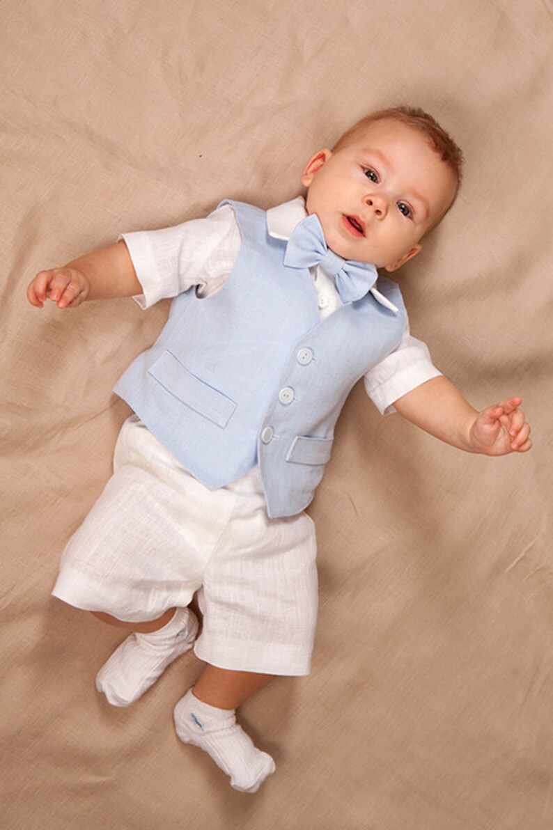 baby boy baptism shorts outfit