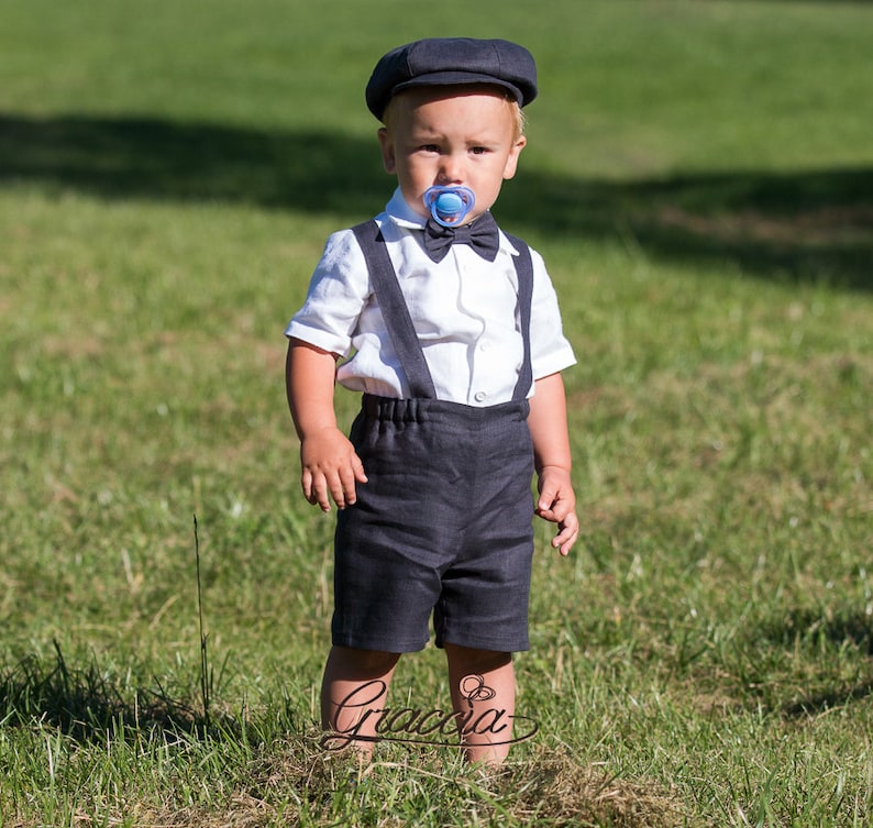 Newsboy ring bearer outfit Baby boy linge costume rustique Etsy