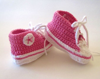 High top baby sneakers Hand Crocheted READY TO SHIP