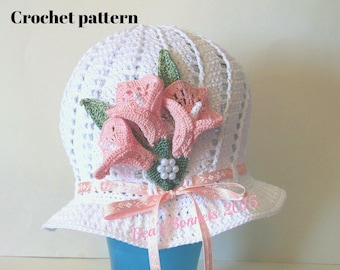 Crochet PATTERN  Child sized Spring Easter Bonnet
