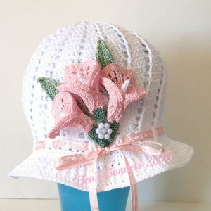 Crochet PATTERN Child sized Spring Easter Bonnet image 4