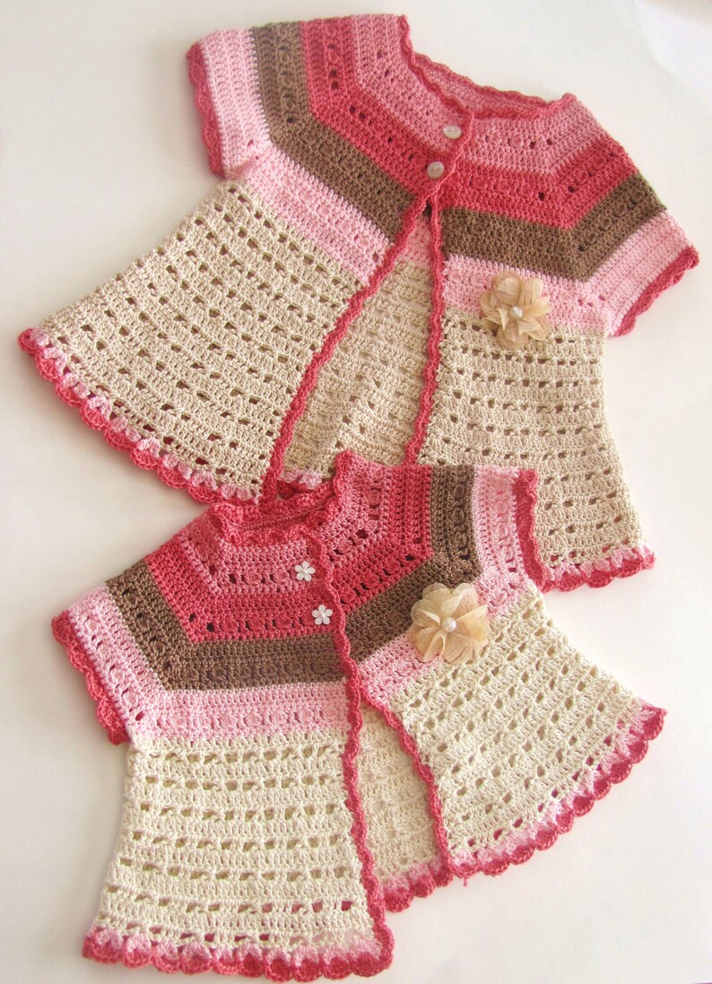 Crochet PATTERN: Isabelle Cardigan ALL SIZES from newborn to 12 months image 5