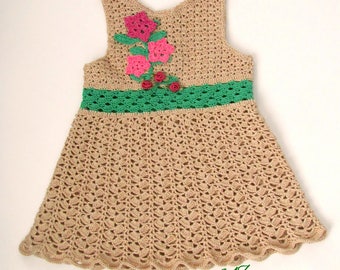 Flower Crochet Baby-sundress-girl-dress-Handmade-Dress-Summer-clothes-baby-dress flower-girl-dress