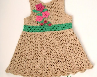 Flor Crochet Baby-sundress-girl-dress-Handmade-Dress-Summer-clothes-baby-dress flower-girl-dress