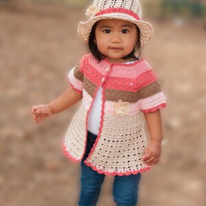 Crochet PATTERN: Isabelle Cardigan ALL SIZES from newborn to 12 months image 2