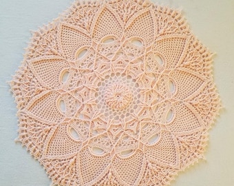 Crocheted doily,  LARGE textured doily, wall decor, home decor, coaster, tablecloth, Grace Fearon Fiona doily, multi colored doily, vintage