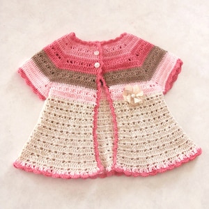 Crochet PATTERN: Isabelle Cardigan ALL SIZES from newborn to 12 months image 1