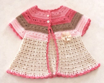 Crochet PATTERN: Isabelle Cardigan ALL SIZES from newborn to 12 months