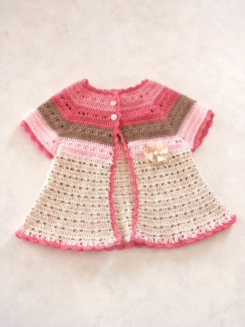 Crochet PATTERN: Isabelle Cardigan ALL SIZES from newborn to 12 months image 1