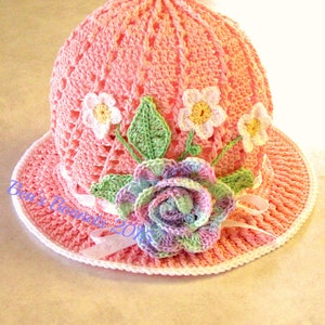 Child sized Spring Easter Bonnet Signature Hat with Triple Calla Lily Flowers image 5