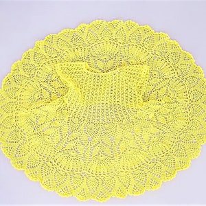 Aurelia Sky Crochet Baby Dress PATTERN, Doily Style (6-18 Months)