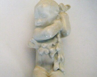 Svend Lindhardt 3x Child Sick Porcelain Figurine White Larger Version