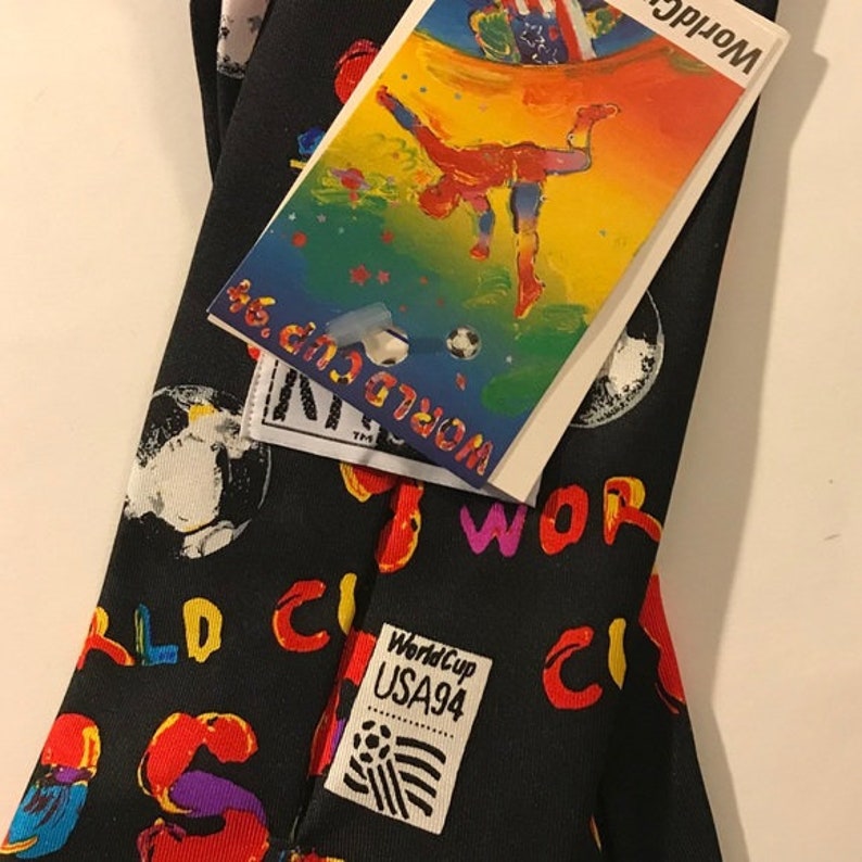 BNWT Peter Max World Cup 94 \u201cSOCCER BALLS\u201d Necktie Limited Edition