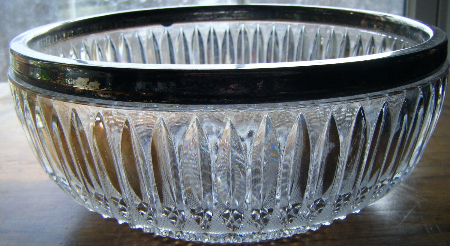 Stunning Sparkling Antique Lead Crystal Serving Bowl with Etsy