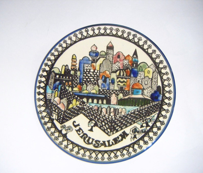 Jerusalem Art Pottery Plate Hand Painted and Etsy