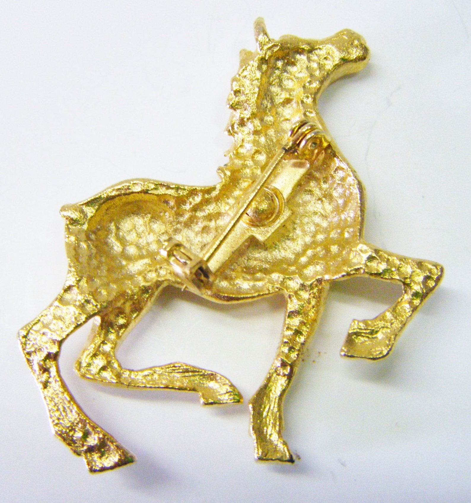 Beautiful Gold Tone Horse Brooch | Etsy