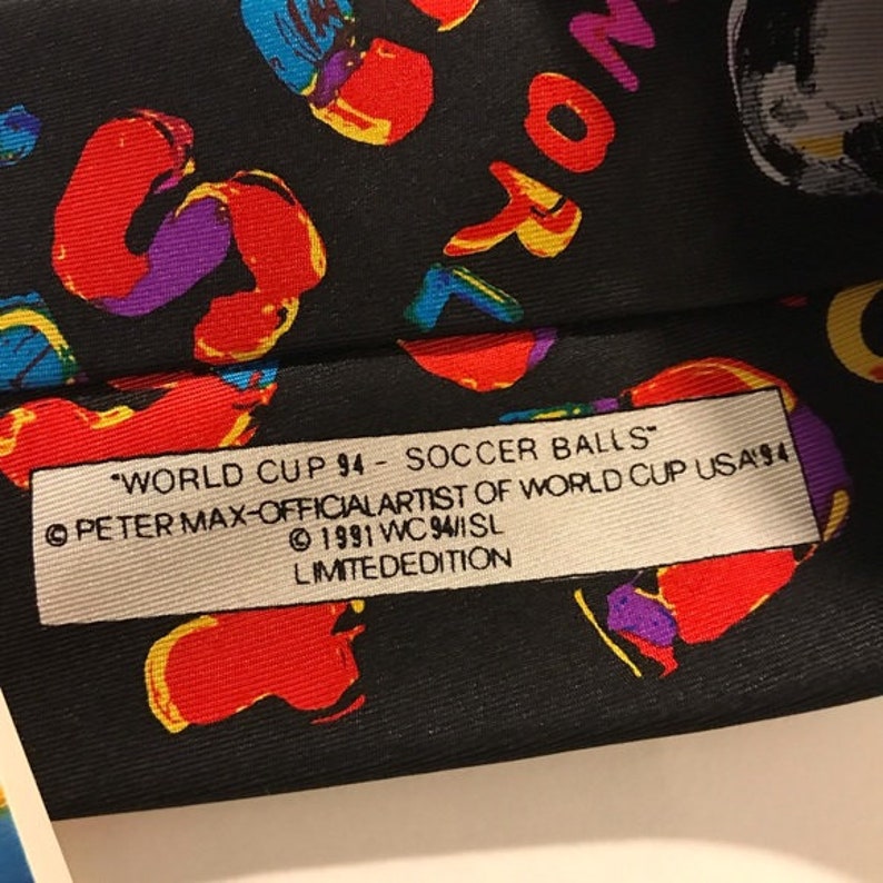 BNWT Peter Max World Cup 94 \u201cSOCCER BALLS\u201d Necktie Limited Edition