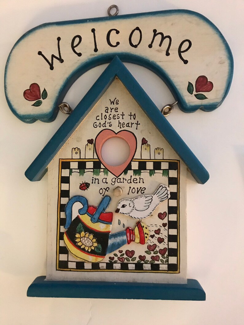 Wooden Welcome Whimsical Sign For Front Door or Wall Hanging