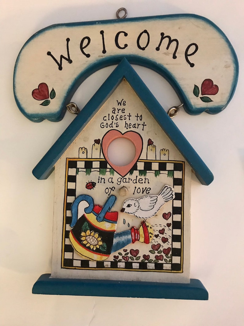 Wooden Welcome Whimsical Sign For Front Door or Wall Hanging