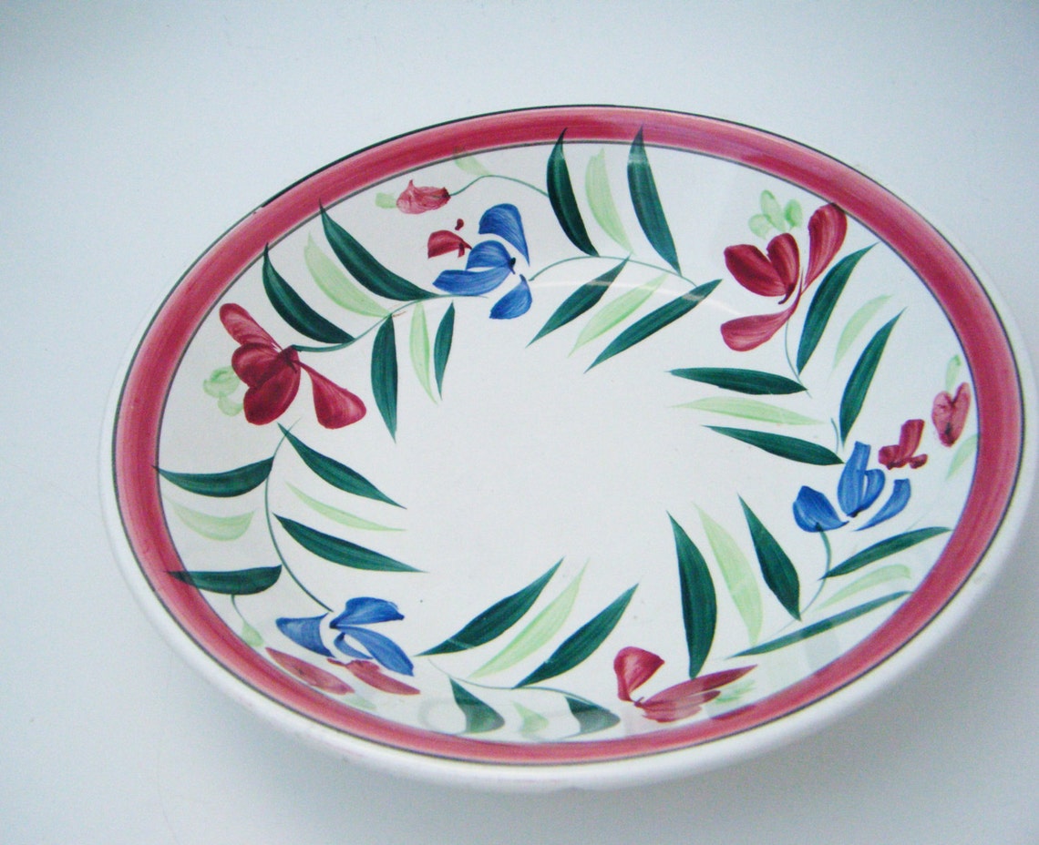Vintage Large Spaghetti Bowl Or Serving Dish Handpainted Like Etsy