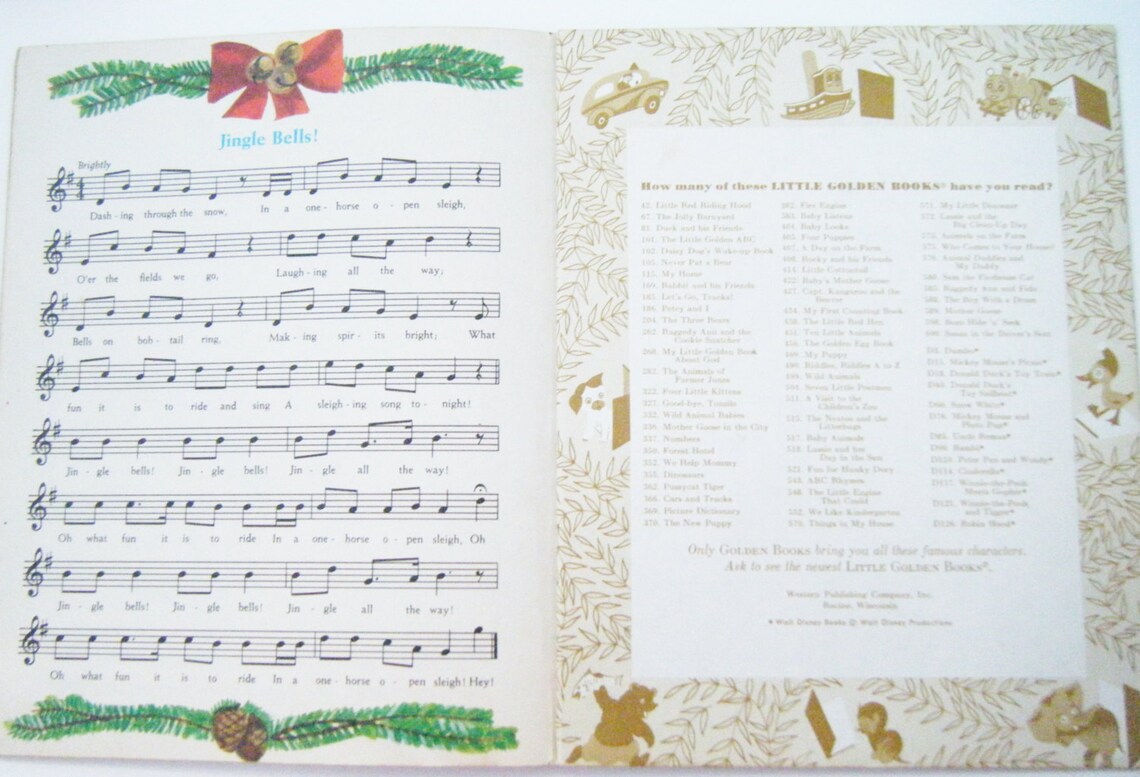 1975 Hardcover Little Golden Book jingle Bells by Etsy