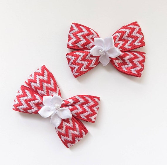 Red Hair Bow, Clip in Dog Hair Bow