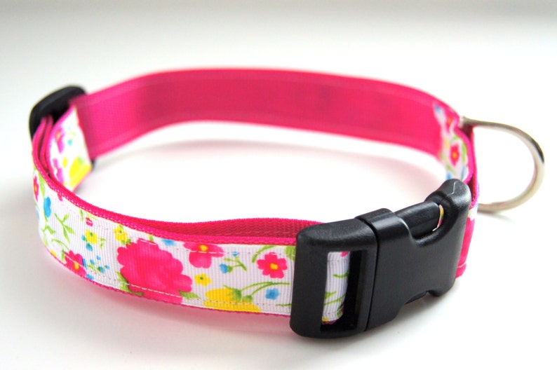 Spring Pink Floral Dog Collar/ Adjustable Collar/ Pet Etsy