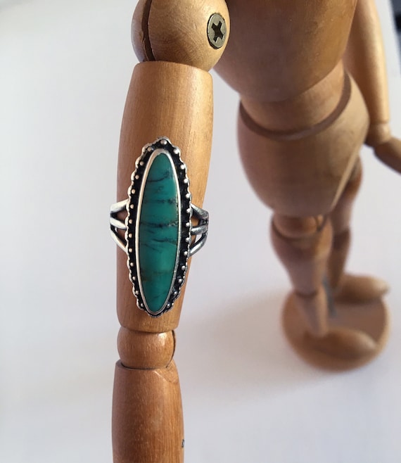 Vintage Turquoise Sterling Ring - image 1