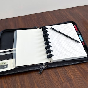 SALE!!! Bomber Jacket Pebble Full Grain Leather Levenger Circa Zipper Agenda Portfolio