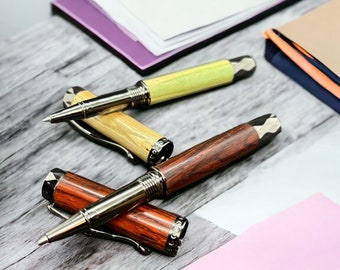 Handmade Wooden Rollerball Pen: Ash or Cocobolo Chevron Design