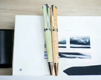 Handmade Concava Wooden Pen: Cherry, Maple, Ash - Birthday Gift