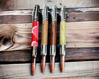 Handmade Bolt Action Pens | Pink Camo | Cocobolo | Ash | Walnut | Fathers Day | Elemental Pens