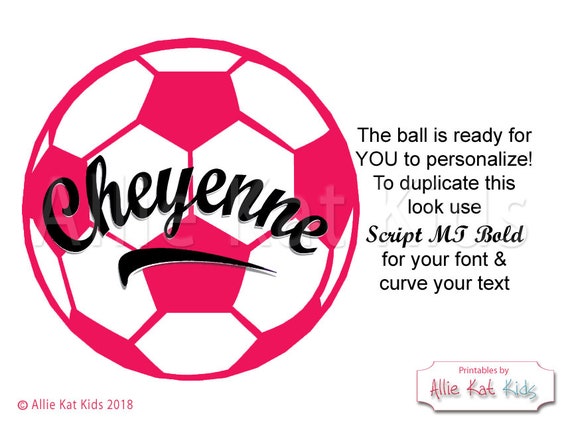 Soccer Ball. Use as a Name Sign Locker Sign Party Sign Banner, Volleyball Bag Tag! Graphic elements YOU personalize and print. Il_570xn
