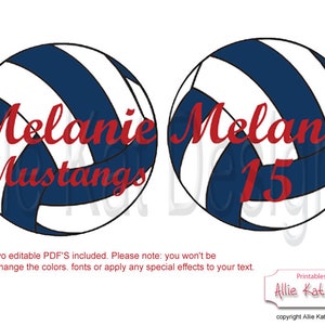 Blue and White Volleyball Sign, Editable PDF (YOU Print)