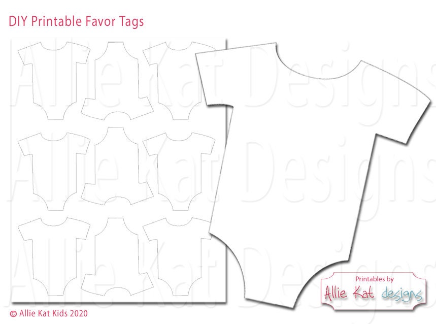 Printable Onesie Favor Tag Template, Gender Neutral Baby Shower Favor ...