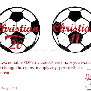 Black and Red Soccer Ball – DIY Name Sign, Party Banner (Digital Download)