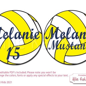 Yellow Volleyball Sign, Editable PDF, You Print