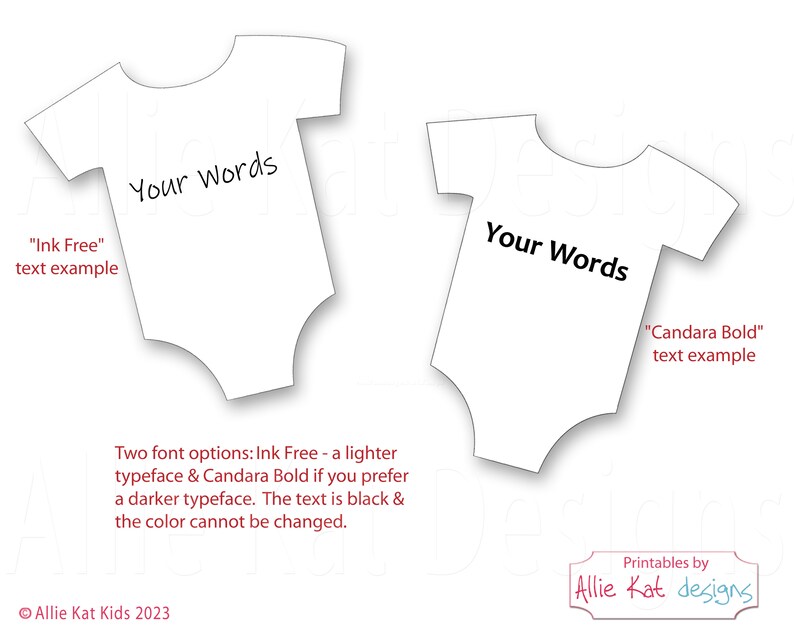 Editable Onesie Gift Tag Favor Tag Template, Gender Neutral Baby Shower ...