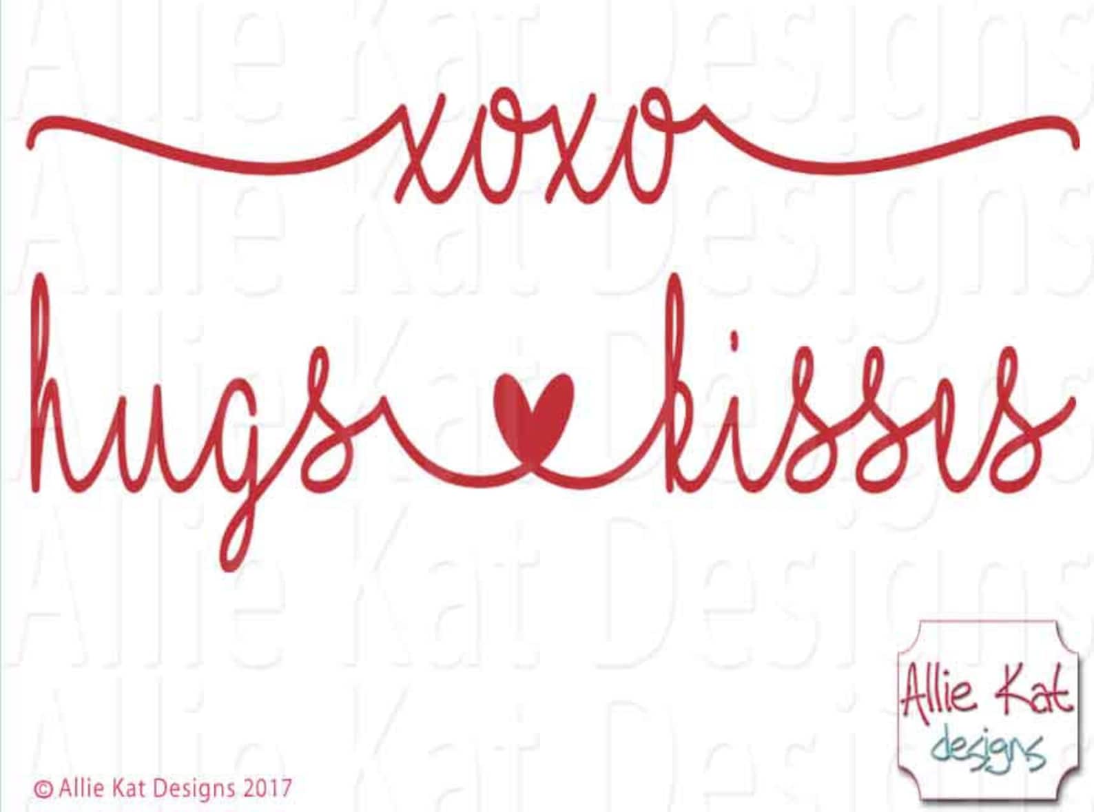 Hugs & Kisses Valentine, XOXO Valentine, Instant Download PNG - Etsy