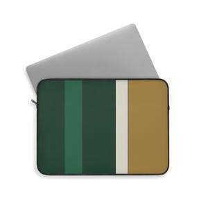 Abstract Racing Stripe Laptop Sleeve, British Racing Green Brass Geometric Laptop Case (Brooklands Green), Gift for Car Lovers imagem 9
