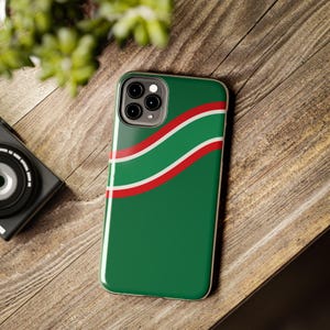 Abstract Racing Stripe Phone Case, Green White Red Geometric Cover (Bathurst Green), Retro Motorsport Gift image 19