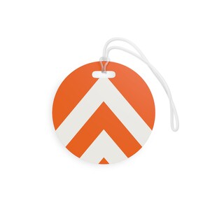 Abstract Racing Stripe Luggage Tag, Orange Deep Blue Geometric Bag Tag (Zandvoort Orange), Travel Gift for Him image 7