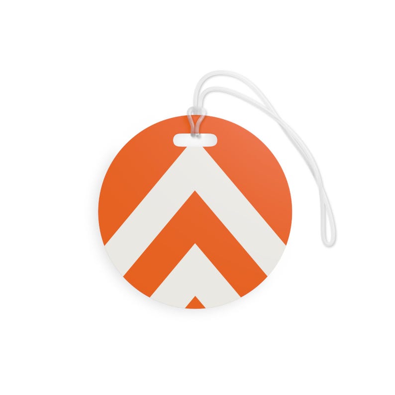 Abstract Racing Stripe Luggage Tag, Orange Deep Blue Geometric Bag Tag (Zandvoort Orange), Travel Gift for Him image 7
